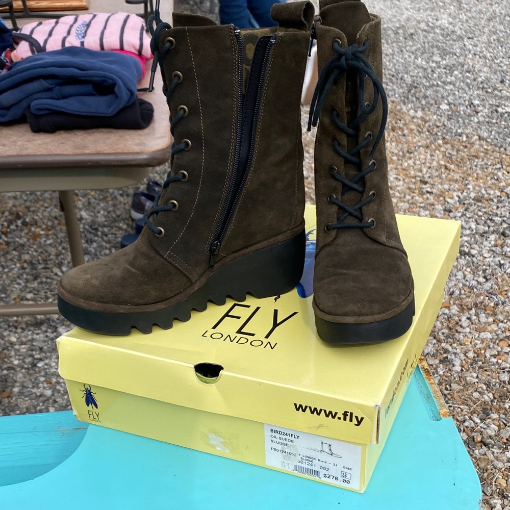 Fly London Women's Dark Brown Lace Up Boots